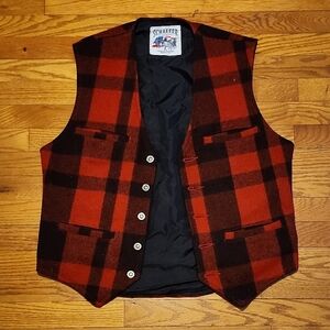 Schaefer Red and Black Plaid  Vest